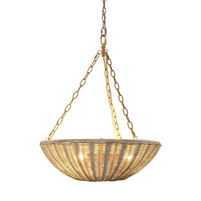 Parrot Uncle 19.7" Farmhouse 3 Light Gold Chandelier