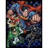 The Justice League Superheroes on Checkered Background Black Graphic Tee Toddler Boy to Youth Boy - 2 of 3