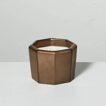 Octagonal Ceramic Cashmere & Suede Fall Jar Candle Metallic Bronze - Hearth & Hand™ with Magnolia