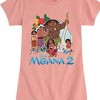 Girls' - Moana - Simea Maui Pua Hei Hei Chief Tui and Sina Fitted Short Sleeve Graphic T-Shirt - 2 of 4