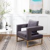CAVINAS Contemporary Accent Chair, Upholstered Arm Chair with Gold-tone Metal Frame - 3 of 4