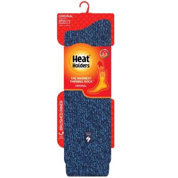 Heat Holders® Men's Jeffrey Original™ Cream Block Twist Crew Socks, Advanced Thermal Yarn, Thick Boot Socks Cold Weather Gear