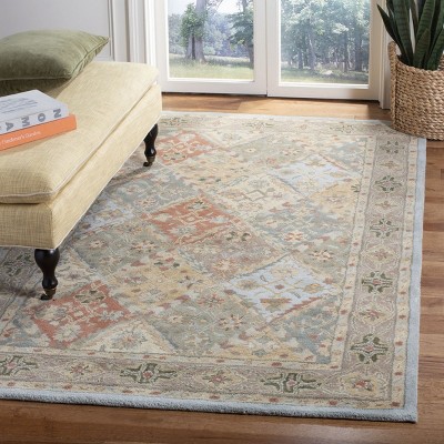 Heritage HG316 Handmade Accent Rug - 3'x5' - Light Blue/Light Brown - Safavieh