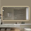 KWPZQEB Bathroom Mirror with LED & Black Frame , Bathroom Mirror w/ Anti-Fog, Temperature & Time Display, Rounded Corners Vanity Mirror - 3 of 4