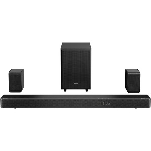 Hisense 5.1.2 Dolby ATMOS Soundbar with Wireless Rear Satellite Speakers & Wireless Subwoofer Black AX5125H Refurbished - 1 of 3