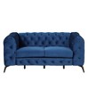 63'' Loveseat Sofa Couch, Upholstered Velvet Sofa with Metal Legs, 2 Seater Deep Seat Sofa Couch for Living Room Office Bedroom Apartment - 2 of 4
