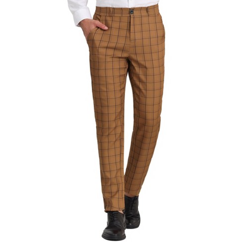 Lars Amadeus Men's Classic Fit Flat Front Business Work Prom Striped Pants  Red White 28 : Target