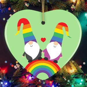 Gnomes on a Rainbow Christmas Ornament| OrnamentallyYou - 1 of 4