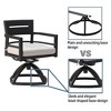Sapphtopaz Patio Dining Set Modern Outdoor Table and Chairs Set with 4 Swivel Rockers, Cushion, Umbrella Hole for Patio, Lawn - 3 of 4