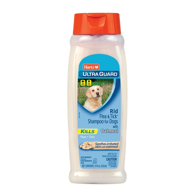 Hartz UltraGuard Rid Flea and Tick Shampoo for Dogs with Oatmeal - Rich Vanilla Fragrance - 18 fl oz, 1 of 5