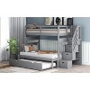 Twin over Twin/Full Bunk Bed with Twin Size Trundle - 3 of 4