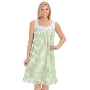 Collections Etc Seersucker Check Nightgown - 1 of 4