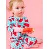 RuffleButts SoftSnooze Baby Girls Ruffle One Piece Convertible Pajamas - 4 of 4