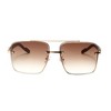 Anna-Kaci Men's Classic Versatile Imitation Wood Grain Leg Fashionable UV400 Sunglasses - 2 of 3