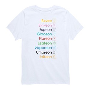 Boys' - Pokémon - Eevolution Stacked Names Short Sleeve Graphic T-Shirt - 1 of 4