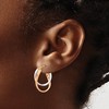 Black Bow Jewelry 14k Rose & White Gold Double Freeform Hoop Earrings, 17mm (5/8 Inch) - 3 of 4