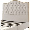 Sapphtopaz Modern Queen Size Bed Frame with Tufted Upholstered Headboard Wood Platform Bed with Metal Legs for Bedroom,No Box Spring Needed - 4 of 4