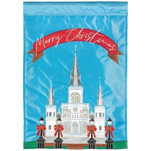 Magnolia Garden St. Louis Cathedral Blue 13 x 18 Polyester Outdoor Hanging Garden Flag - 1 of 2