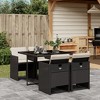 vidaXL Patio Dining Set with Cushions Table and Chair Furniture Poly Rattan - Black and cream Glass 4 - 2 of 4