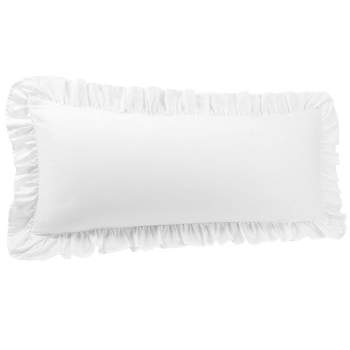 PiccoCasa Pure Cotton Soft Envelope Closure Body Ruffled Pillowcases 2 Pcs