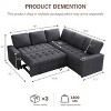 Dyonery 85" Modular Sectional Sofa with Pull Out Bed, Chenille L Shaped 5 Seat Couch with USB Ports, Adjustable Backrest & Storage - 3 of 4