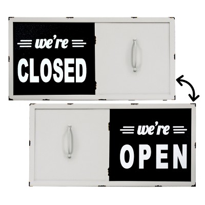 VIP Metal 20 in. White Closed Open Sliding Sign