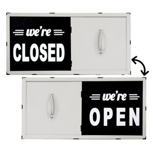 VIP Metal 20 in. White Closed Open Sliding Sign - 1 of 4