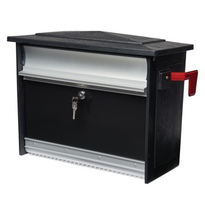 Gibraltar Mailboxes Mailsafe Medium Size Capacity Heavy Duty Locking Home Exterior Wall Mount Mailbox, Black