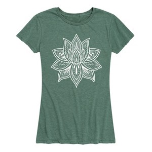 Women's - Instant Message - Decorative Lotus Short Sleeve Graphic T-Shirt - 1 of 4
