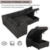 Whisen 108.6" U-Shaped Sectional Sofa Bed with USB Ports, Power Sockets & Storage - 4 of 4