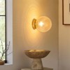 Rennnsan Tharelle 9"W 1-Light Globe Textured Glass Modern Dimmable Flush Mount in Gold - 4 of 4