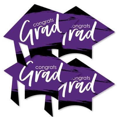 Big Dot Of Happiness Purple Grad Best Is Yet To Come Grad Cap Decorations Diy Purple Graduation Party Essentials Set Of Target