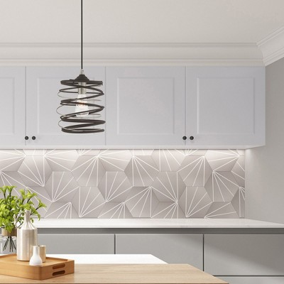 Bronze and Brushed Nickel Geometric Mini Pendant Light