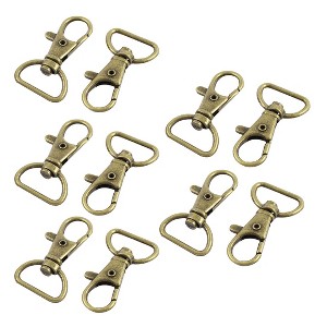 Unique Bargains Lobster Clasp Swivel Trigger Clips Keyring 10 Pcs Bronze Tone - 1 of 4