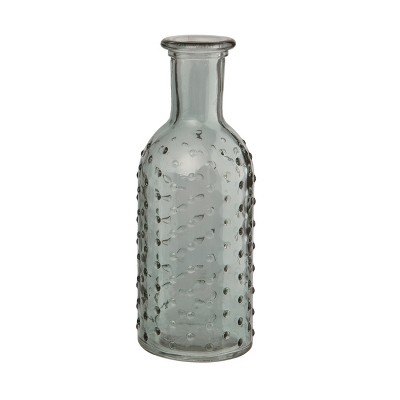 Transpac Glass 7.45" Clear Spring Hobnail Bottle Vase