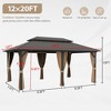 YARDSIGHT Hardtop Patio Gazebo-Outdoor Aluminum Iron Double Roof Canopy Shelter for Garden, Backyard, Deck - 3 of 4