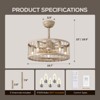 Ludomide 20'' Industrial Caged Ceiling Fan with Remote Control and Lights - Rustic Farmhouse Chandelier Design - 4 of 4