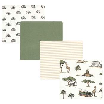 Hudson Baby Cotton Flannel Receiving Blankets, Going On Safari, One Size