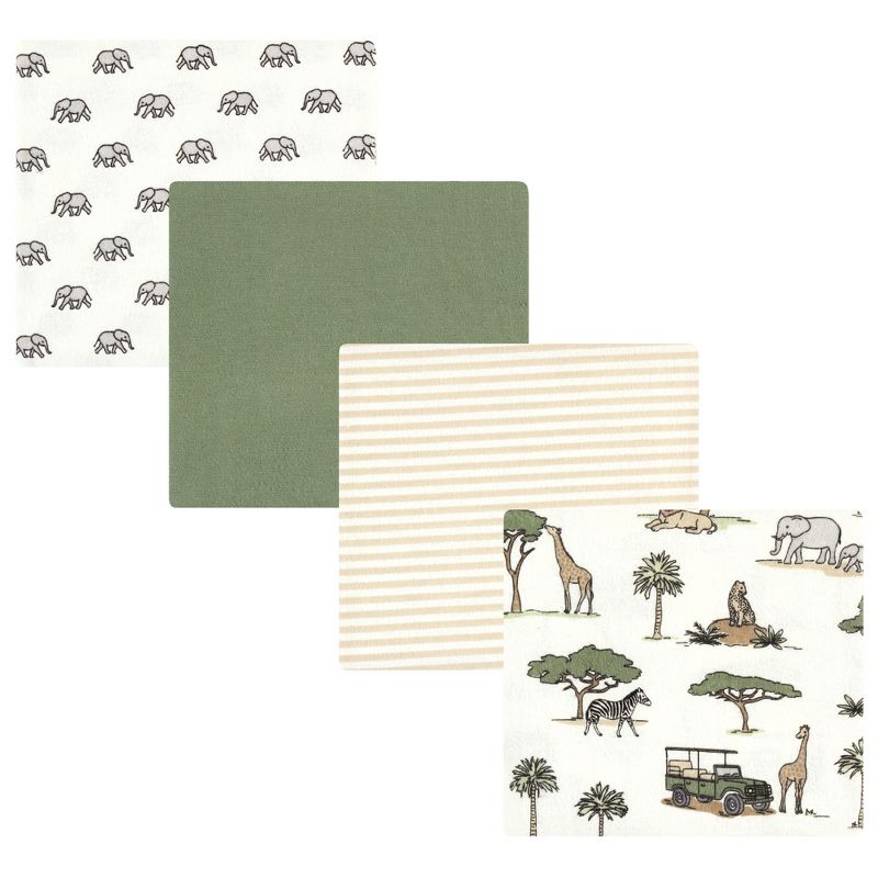 Hudson Baby Cotton Flannel Receiving Blankets, Going On Safari, One Size, 1 of 7