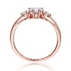 Guili Sterling Silver Three-Stone "I Love You" Ring with Heart Cubic Zirconias for a Timeless, Sparkling Look. White, Gold, or Rose Gold. Sizes 6-8. - 2 of 3