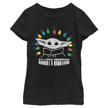 Girl's Star Wars The Mandalorian Christmas The Child Merry And Cute T-shirt  : Target