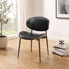 HOMLUX Set of 2 Upholstered Poplar Dining Chair Modern Faux Leather Accent Chair For Bedroom，Kitchen Dining Room，Breakfast nook - 3 of 4