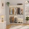 Besiost 71-In Freestanding Closet System Set with Wood Drawers, Corner Closet Organizer with Hanging Rods - 2 of 4
