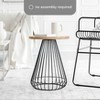 MH London Melody  20" Solid Wood and Black Metal Frame with Round Top End Table - 3 of 4