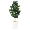 Artificial Tree Fake Plant in Pot – with Natural Trunk, Lifelike Leaves – Tall Potted Artificial Plant for Home, Office, Living Room Décor - 2 of 4