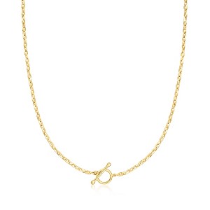 Ross-Simons 2.7mm 18kt Gold Over Sterling Cable-Chain Toggle Necklace - 1 of 3