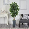 Nearly Natural 5-ft Ficus Artificial Tree in Gray Planter - image 3 of 4