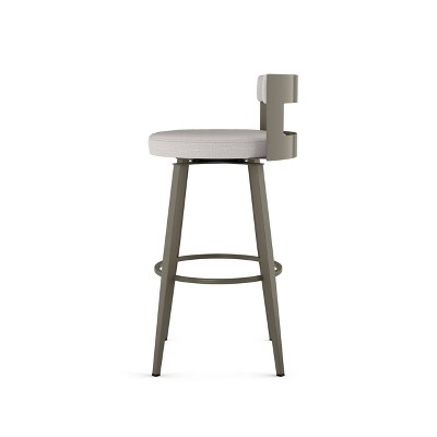 Light Grey Swivel Counter Stool with Metal Frame