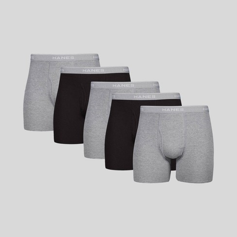 Hanes Men's Comfort Soft Waistband Boxer Briefs 5pk - Black/Gray XL