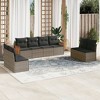 vidaXL 9 Piece Patio Sofa Set with Cushions Black Poly Rattan - Gray Without Table - 2 of 4